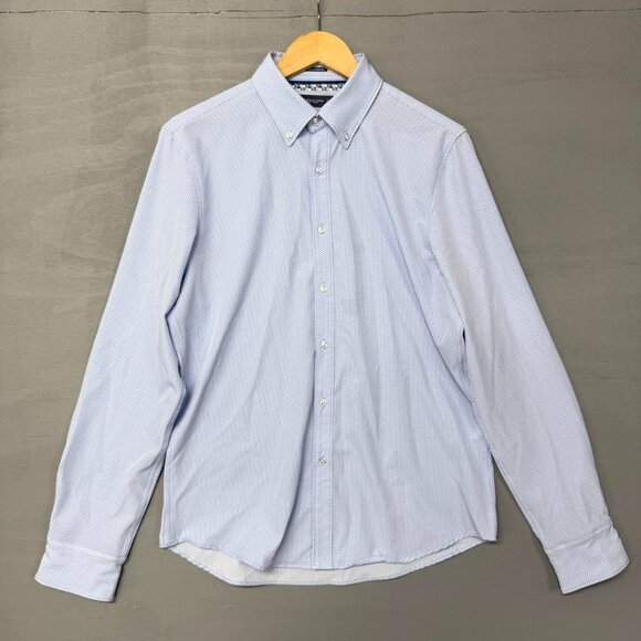 Denim and Flower Ricky Singh Blue Stretch Comfort Flip Cuff Shirt Medium - Picture 2 of 4